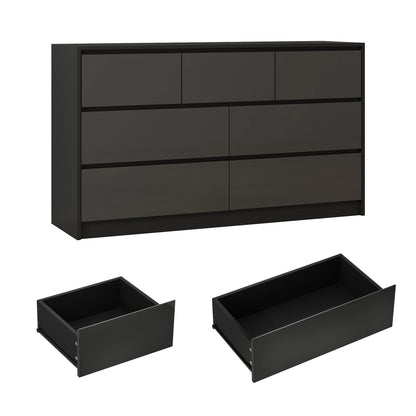 White/Black Dresser with High Gloss Drawers