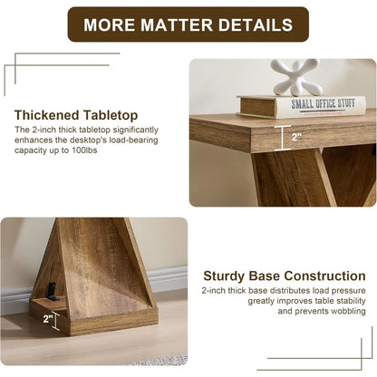 Twisted Console Entryway Table with Wood Pedestal