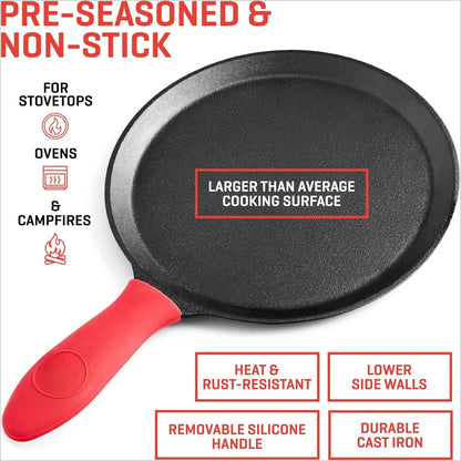 Cast Iron Tortilla Press 8 Inch Comal Pan
