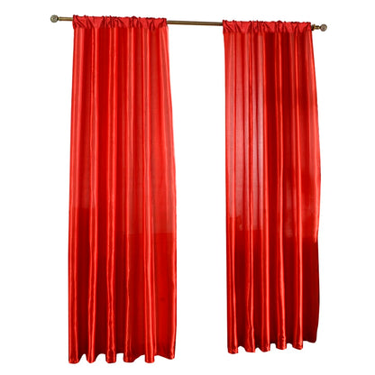Solid Satin Door Window Curtain Semi-shading