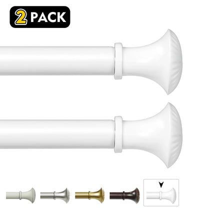 2-Pack 5/8" Diameter Single Telescopic Curtain Rod Set 28"- 120"