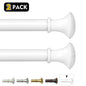 2-Pack 5/8" Diameter Single Telescopic Curtain Rod Set 28"- 120"