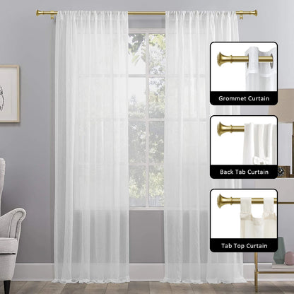 2-Pack 5/8" Diameter Single Telescopic Curtain Rod Set 28"- 120"