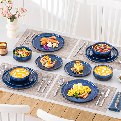 12/18 Piece Blue Klin Dinnerware Set