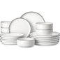 18 Pieces Modern Porcelain Dinnerware Set Black Rim