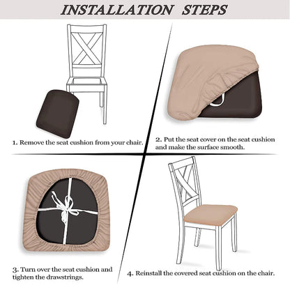Removable Jacquard Dining Room Chair Seat Covers