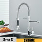 Black Kitchen Sink Faucet Flexible Pull Down