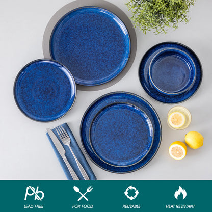 12/18 Piece Blue Klin Dinnerware Set