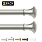 2-Pack 5/8" Diameter Single Telescopic Curtain Rod Set 28"- 120"