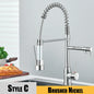 Black Kitchen Sink Faucet Flexible Pull Down