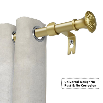 2-Pack 5/8" Diameter Single Telescopic Curtain Rod Set 28"- 120"