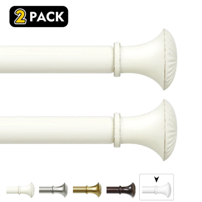 2-Pack 5/8" Diameter Single Telescopic Curtain Rod Set 28"- 120"