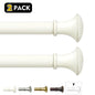 2-Pack 5/8" Diameter Single Telescopic Curtain Rod Set 28"- 120"