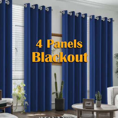4PCS Blackout Grommet Curtains