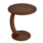 Wood C-Shaped Round Side End Table