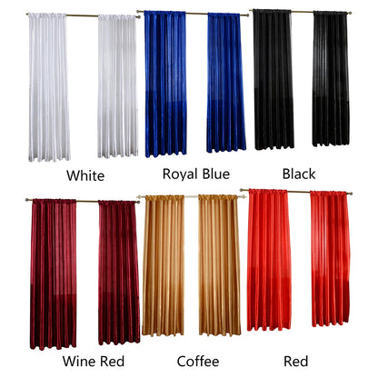 Solid Satin Door Window Curtain Semi-shading