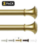 2-Pack 5/8" Diameter Single Telescopic Curtain Rod Set 28"- 120"