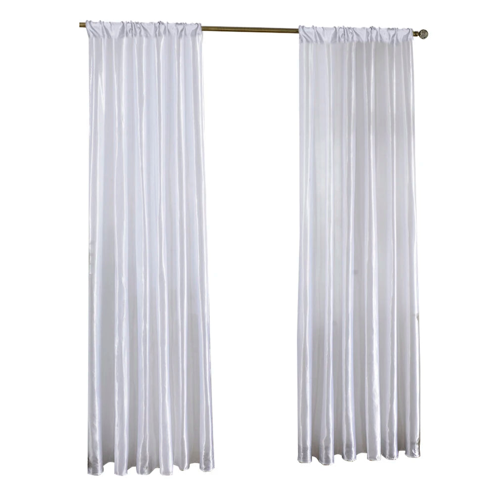 Solid Satin Door Window Curtain Semi-shading