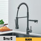 Black Kitchen Sink Faucet Flexible Pull Down