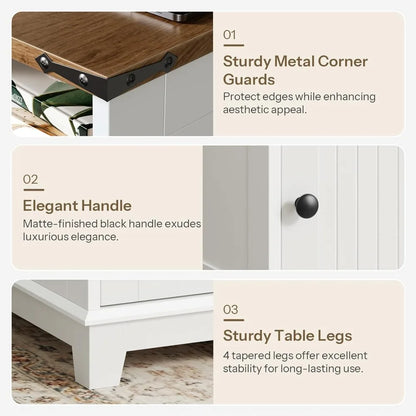 Farmhouse Nightstand with Charging Station
