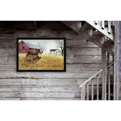Black Framed Print of Granddad's Old Truck
