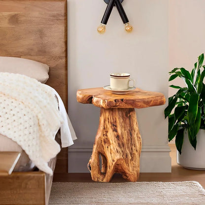 Cedar Roots Plant Stand Tree Stump End Table