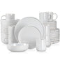 16/32 Piece White Stoneware Set Sesame Dinnerware Set